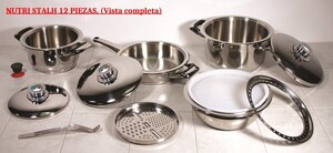 Ollas de Acero Quirúrgico HealthSmart - set 12 piezas